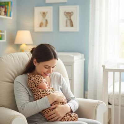 bebe dans couverture d emmaillotage au bras de maman