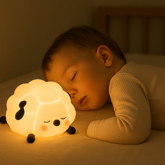 bebe dormant pres de veilleuse bebe
