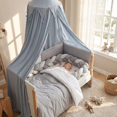 bebe dort couvert sous ciel de lit berceau vbebe