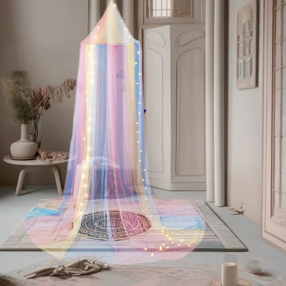 ciel de lit pour bebe sur le tapis