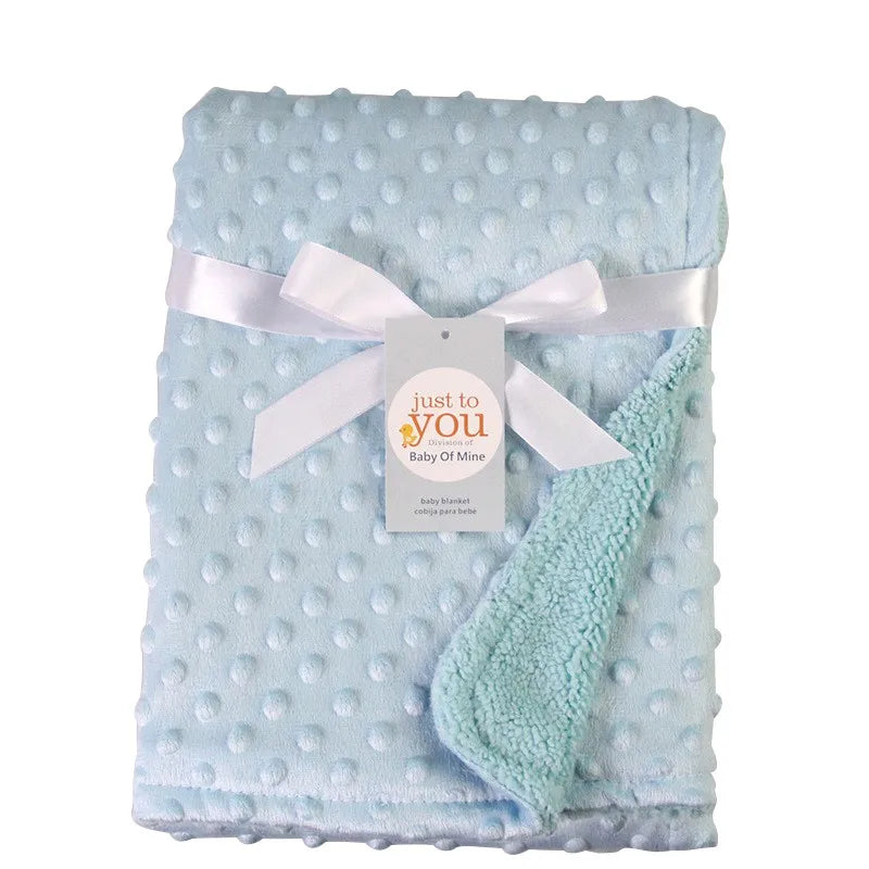 couverture bebe polaire bleue