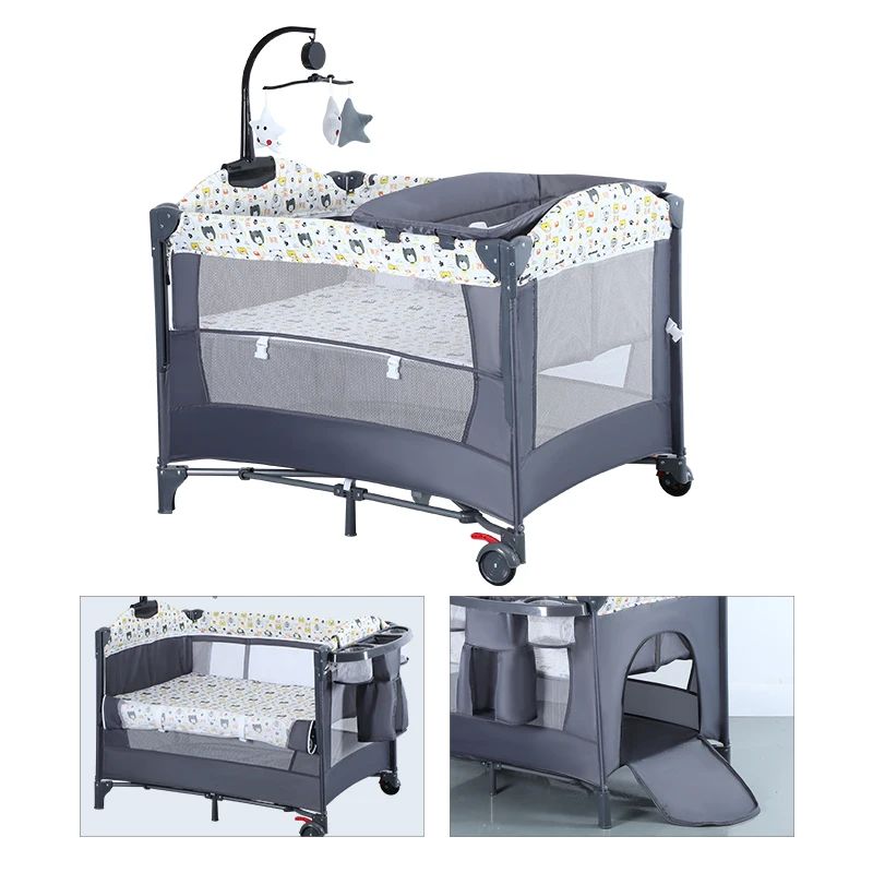 lit pliant bebe au bord fleural