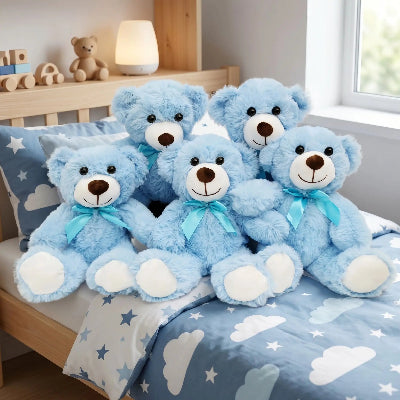 teddy ours peluche sur lit