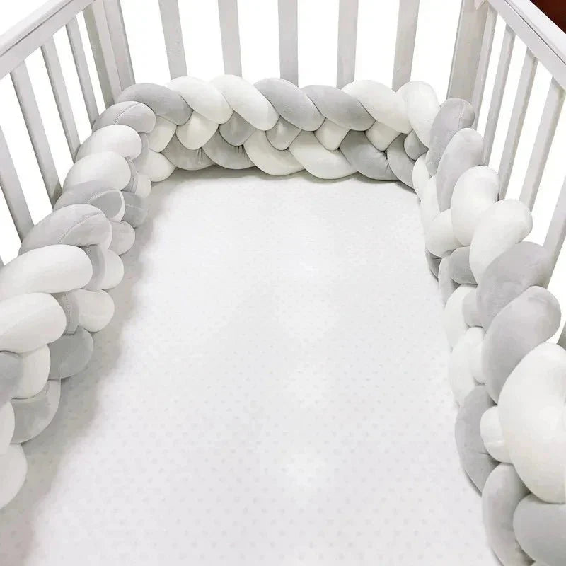 Tour de Lit Bebe - CozyKnot™ - Blanc Gris - Bebe Fripouille