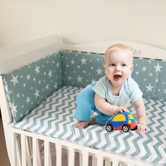 tour de lit bebe gris etoile