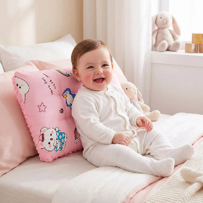 bebe assit coller sur son oreiller bebe