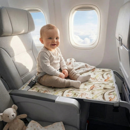 bebe assit sur lit de voyage bebe