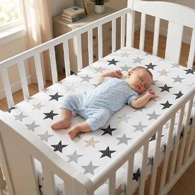 Bébé couché sudr rap housse lit bebe 