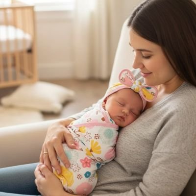 bebe couvet avec couverture d'emmaillotage bebe