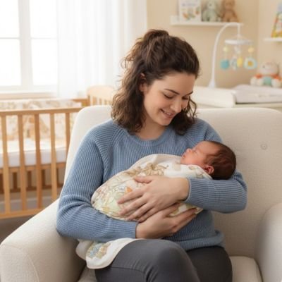 bebe dans bras de maman proteger dans couverture bébé 