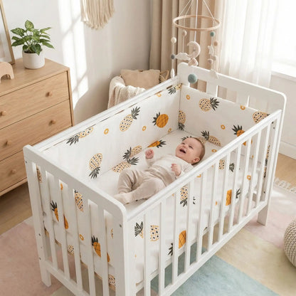 bebe dans son lit couvert du tour de lit bebe