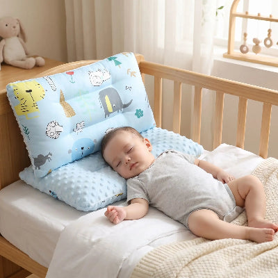 bébé garcon dort sur oreiller pour bébé