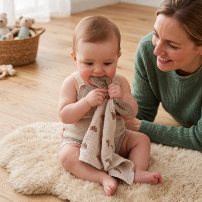 Bébé joue Doudou bébé