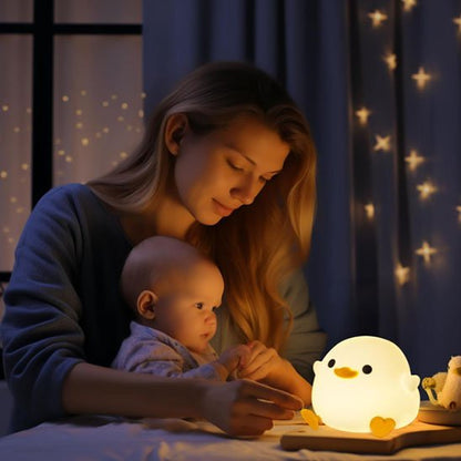 bebe maman devant veilleuse bebe