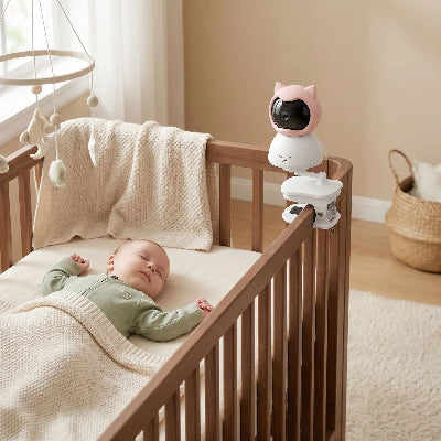 bebe sous camera pour bebe rose
