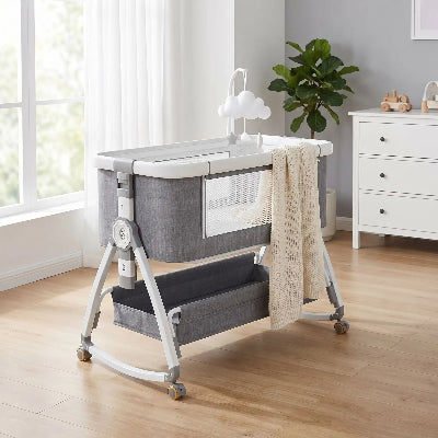 berceau bebe pliant gris