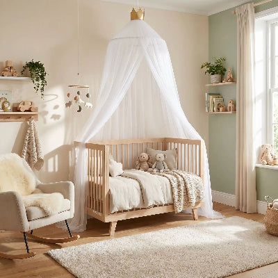 berceau ciel de lit sur berceau bebe