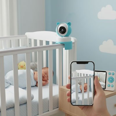 camera bebe installer sur berceau
