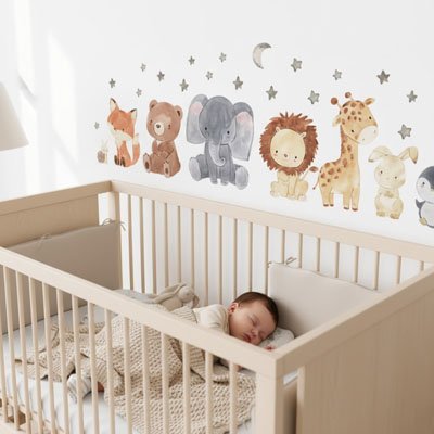 Chambre de bébé décoré au stickers muraux