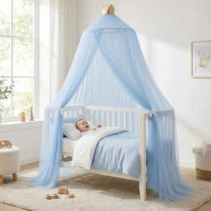 ciel de lit bebe avec support sur le lit