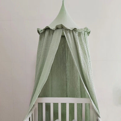 ciel de lit bebe avec support vert