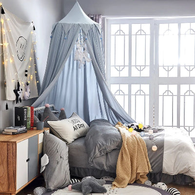 ciel de lit berceau bebe bleu clair
