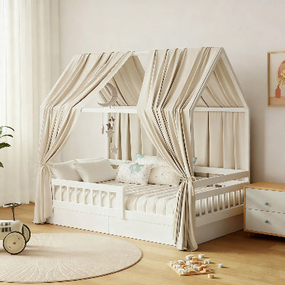 ciel de lit pour bebe beige