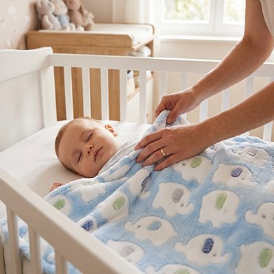Couverture bébé bleu