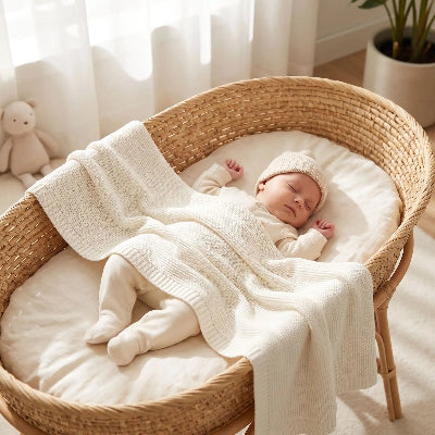 couverture bebe personnalisee sur bebe qui dort