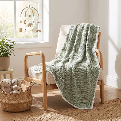 Couverture respirante pour bébé personnalisée verte