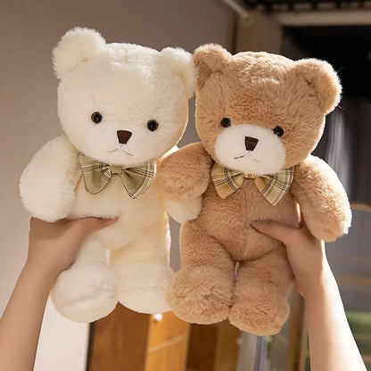 deux doudou enfant blanc et brun