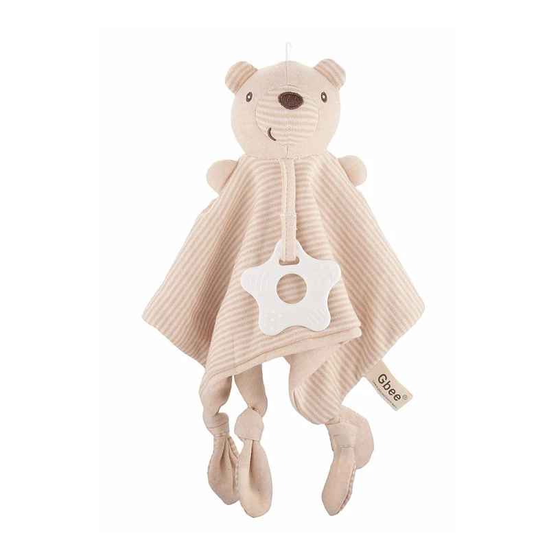 doudou bebe fille beige raillure
