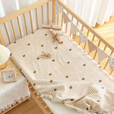 drap de lit pour bebe marron