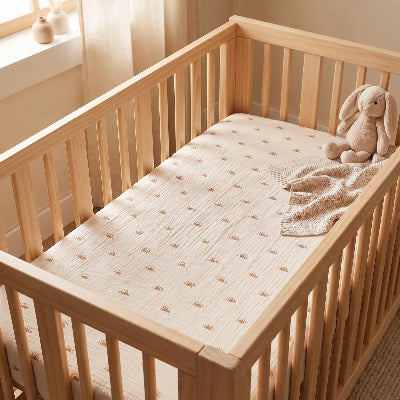 Drap housse bébé bien dressé sé sur le lit