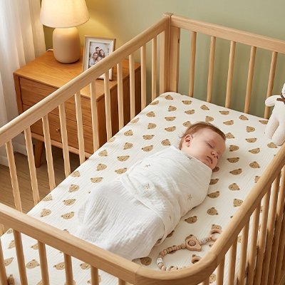 Drap housse lit bébé en ours