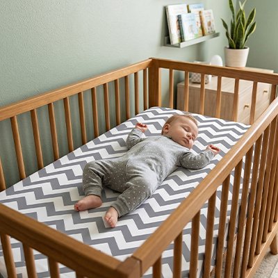 Drap housse lit bebe raillure