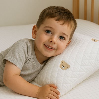 garcon couche sur oreiller bebe
