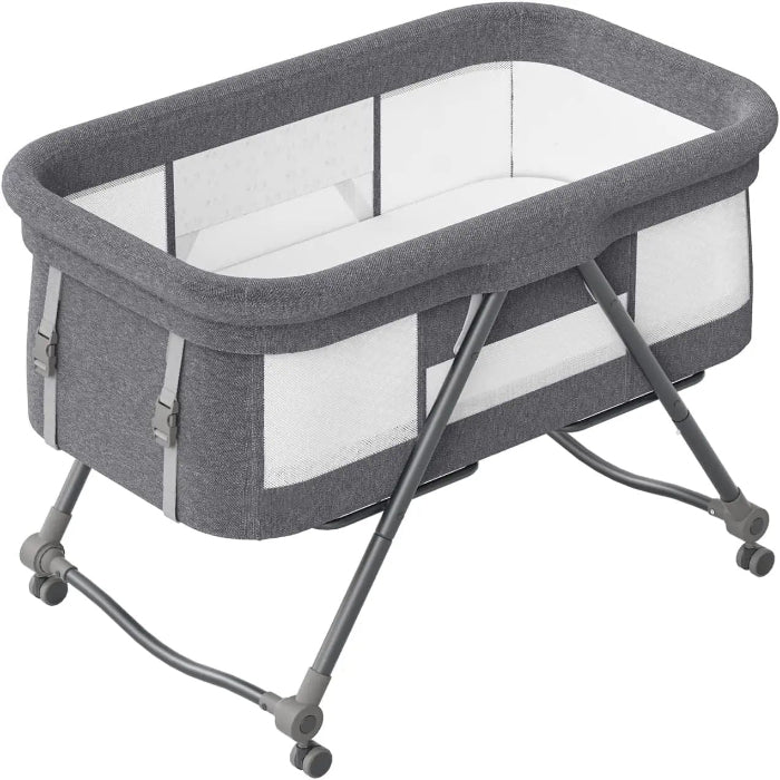 lit parapluie bebe gris fonce ouvert