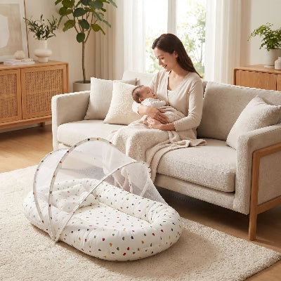 lit toile bebe pliable a cote maman bebe