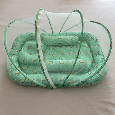 lit toile bebe pliable vert arc en ciel