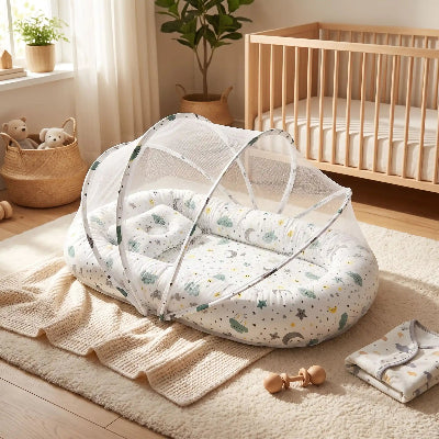 lit toile pour bebe pliable au salon