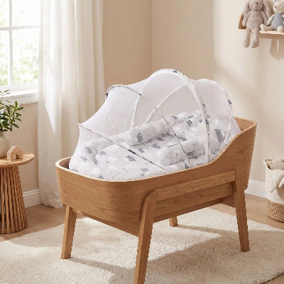 lit toile pour bebe pliable gris