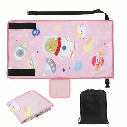lit voyage bebe rose en motif