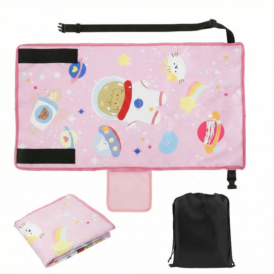 lit voyage bebe rose en motif