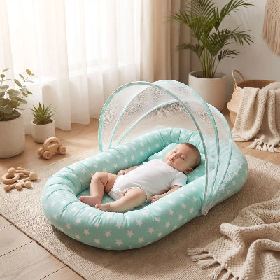 magnifique bebe dans bebe lit toile