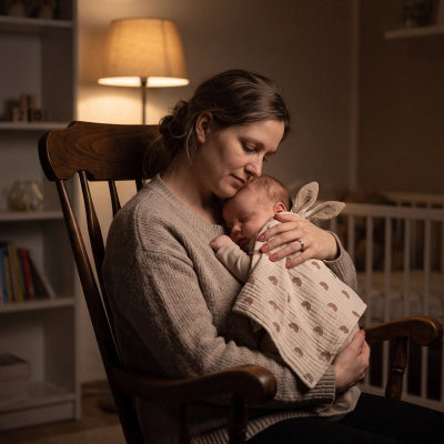 Maman a bercé doudou bébé
