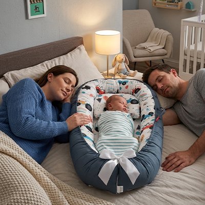 Maman dort touchant reducteur de lit bebe