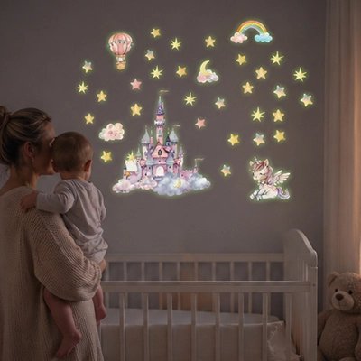 Maman et bébé explorent stickers decoratif muraux