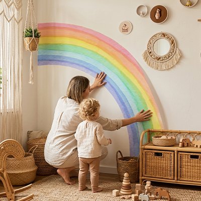 Maman et son enfant place stickers muraux enfant