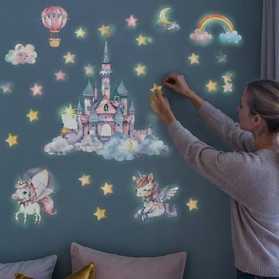Maman fixe étoile du stickers decoratif muraux